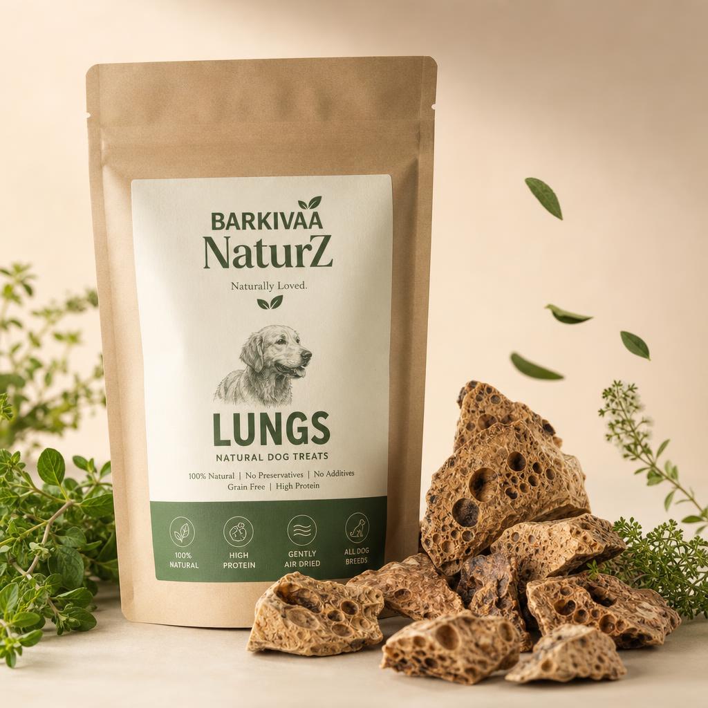 Barkivaa NaturZ Lungs pouch with airy dried lung pieces and herbs
