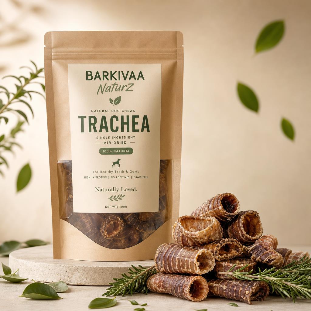 Barkivaa NaturZ Trachea pouch with stacked dried trachea rings and rosemary